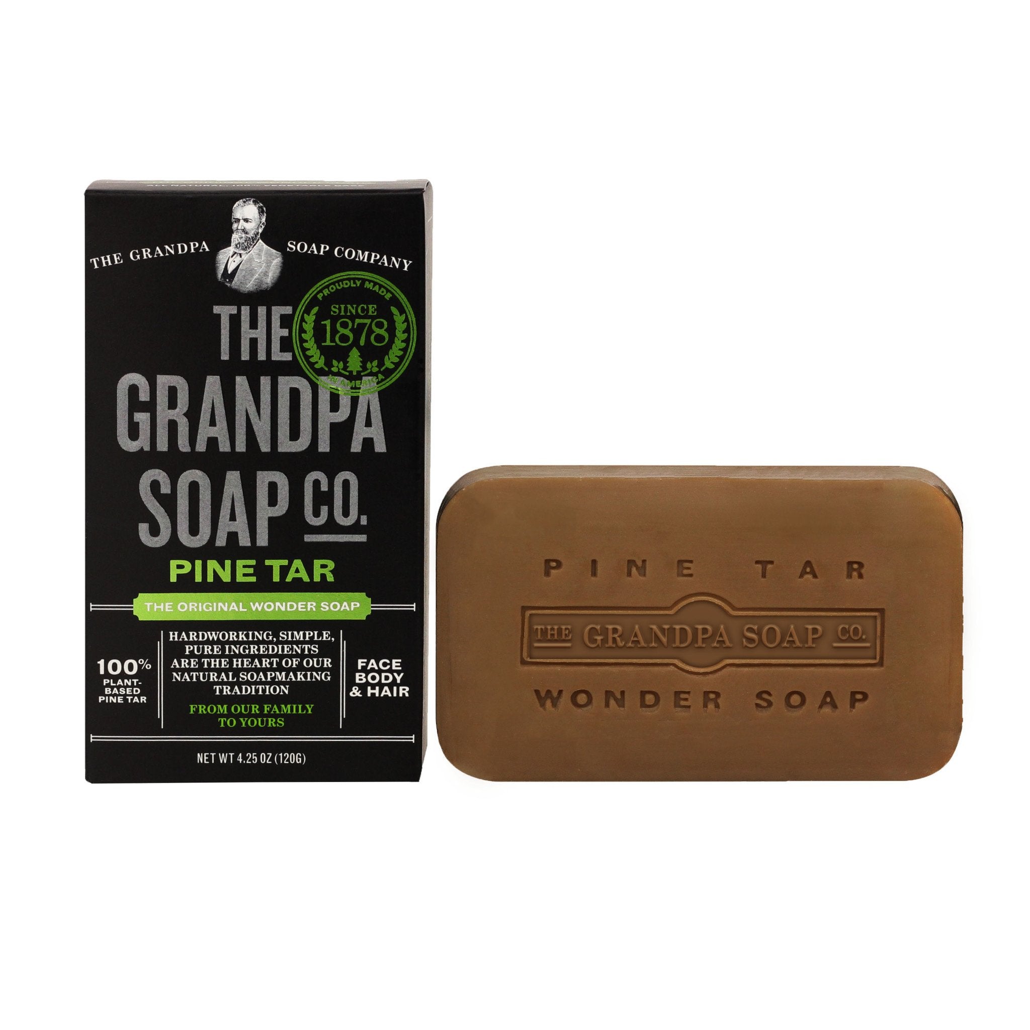 Barre de savon "The Original Wonder Soap Pine Tar" - Corps, visage et cheveux (120g/4.25oz)