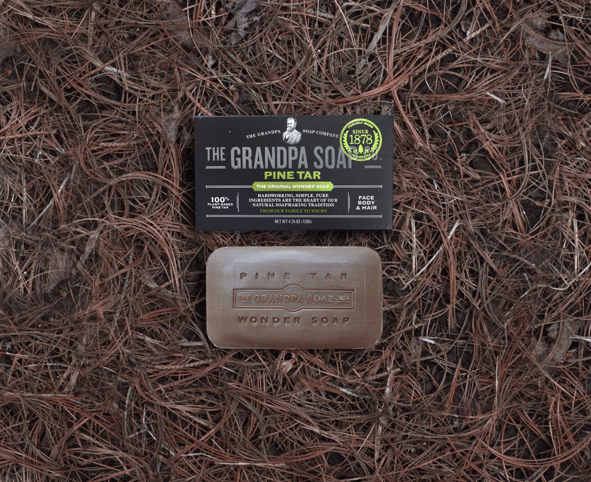 Barre de savon "The Original Wonder Soap Pine Tar" - Corps, visage et cheveux (120g/4.25oz)