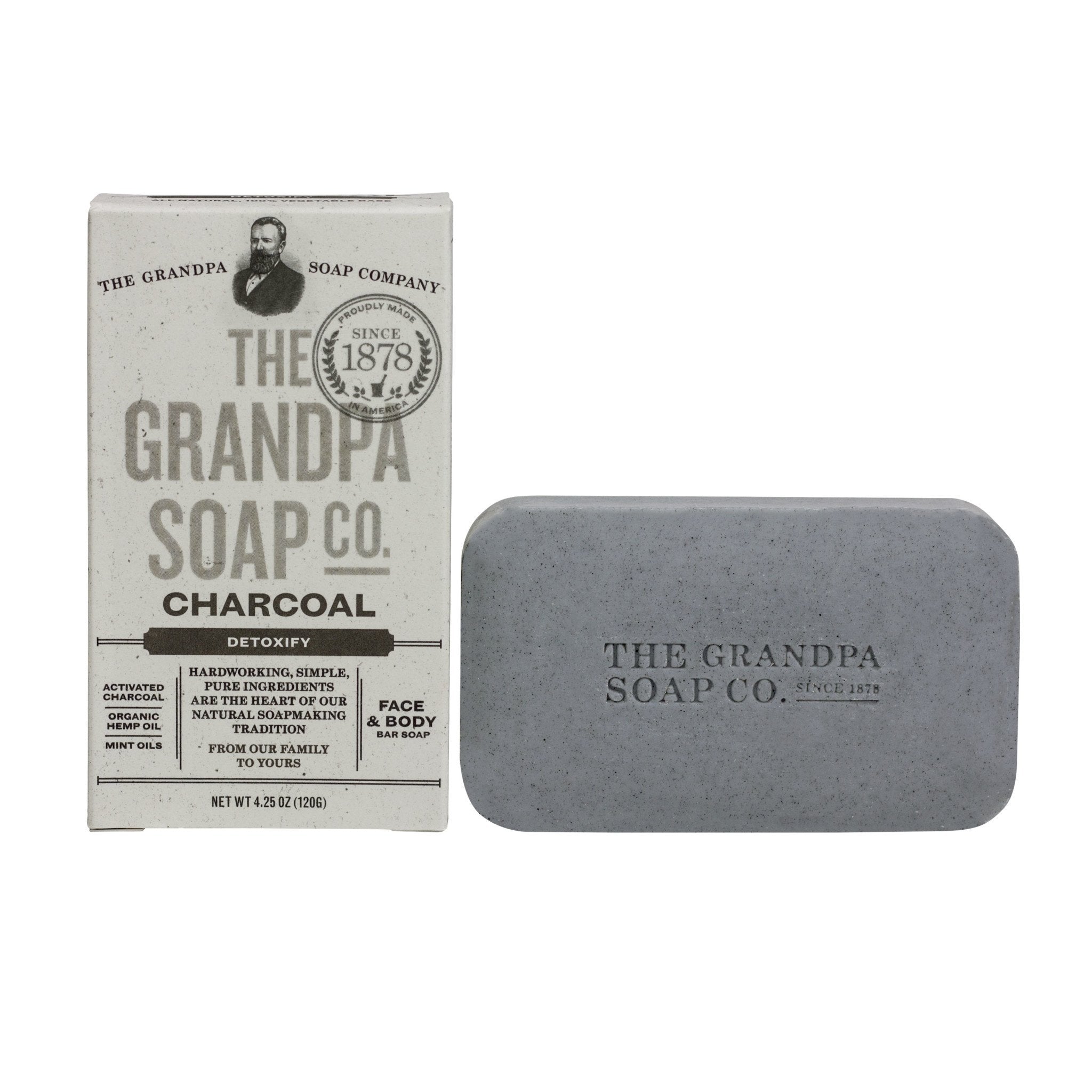 Barre de savon au charbon de bois "Charcoal Detoxify" - Corps et visage (120g/4.25oz)