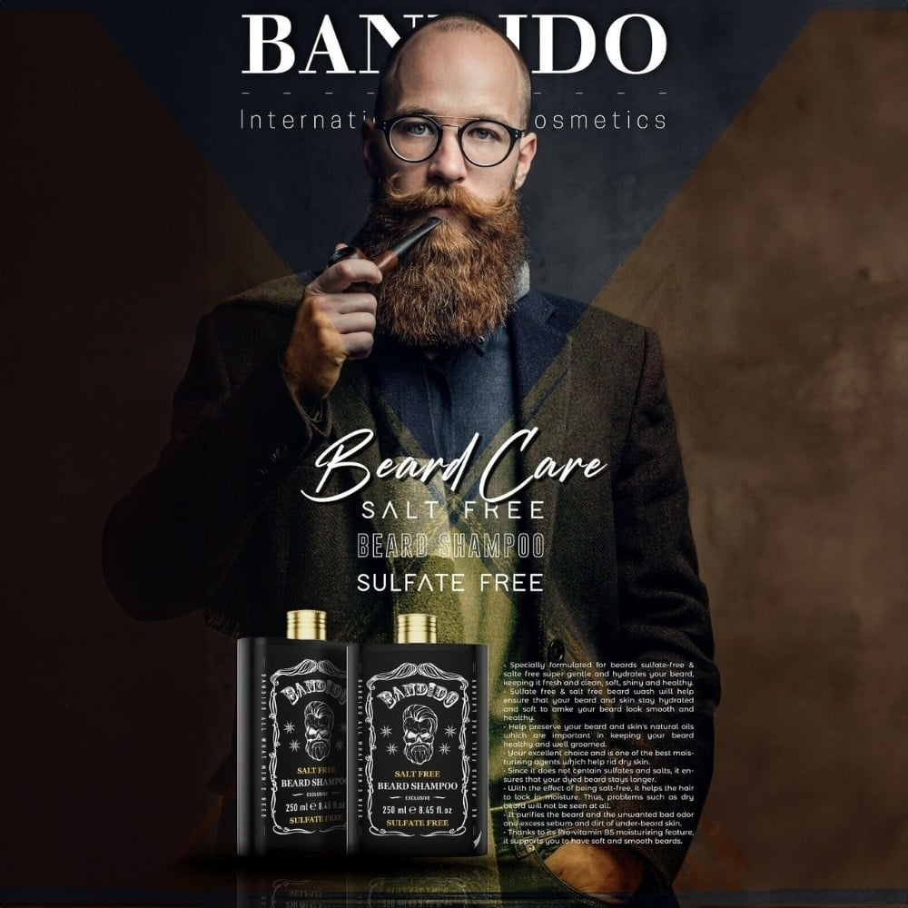 Shampoing à barbe "Beard Shampoo" sans sulfate - Élimine les impuretés sans dessécher la peau (250ml/8.4oz)