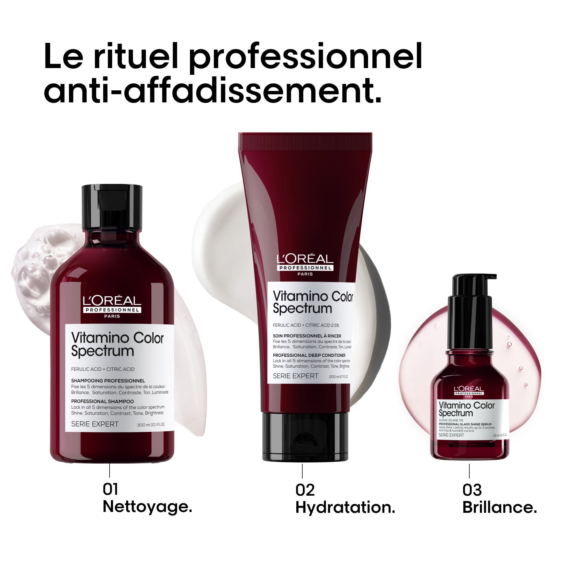 Trio brillance et éclat "Vitamino Color Spectrum" (500ml/16.9oz, 200ml/6.7oz, 50ml/1.6oz)