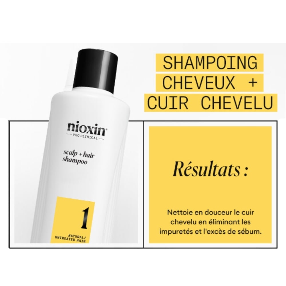 Shampoing cheveux + cuir chevelu Système 1 - Pour cheveux naturels avec chute modérée