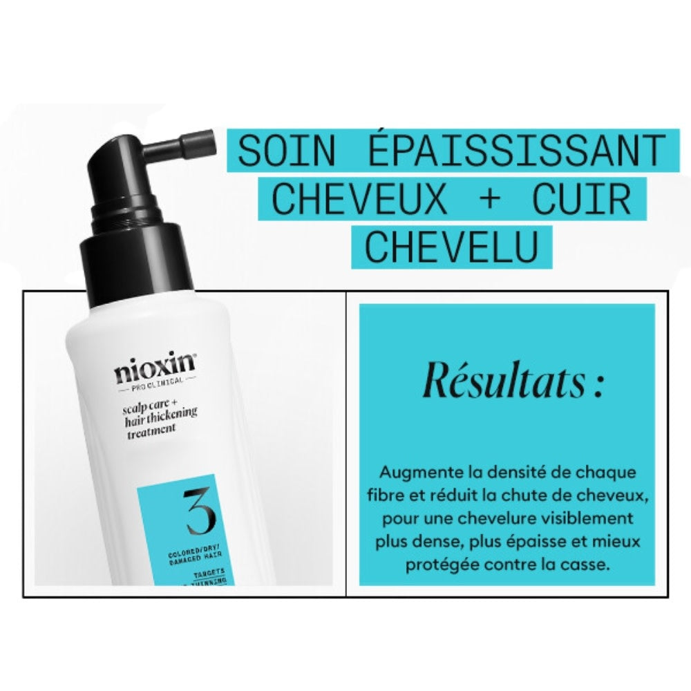 Traitement épaississant sans rinçage cheveux + cuir chevelu Système 3 - Pour cheveux colorés avec chute modérée