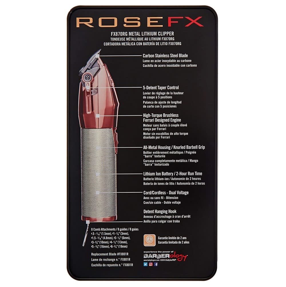 Tondeuse métallique sans fil avec pile lithium-ion FX870RG - Rose Or