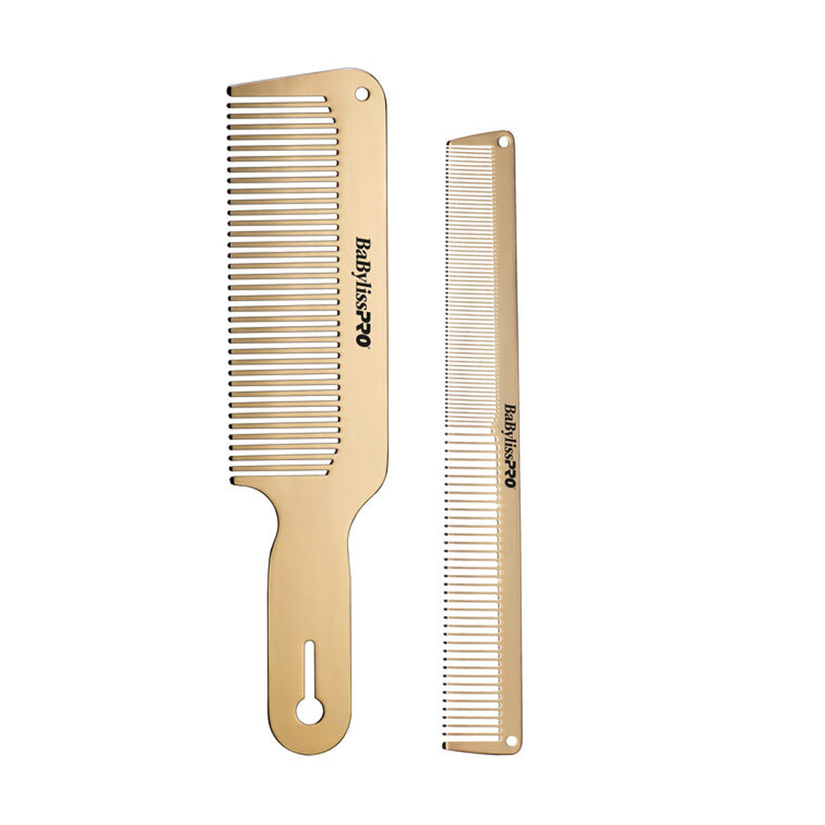 Duo de Peigne pour tondeuse et coupe Barberology "Metal Comb Set GoldX" (19,05cm/7,5" et 22,8cm/9") - Or