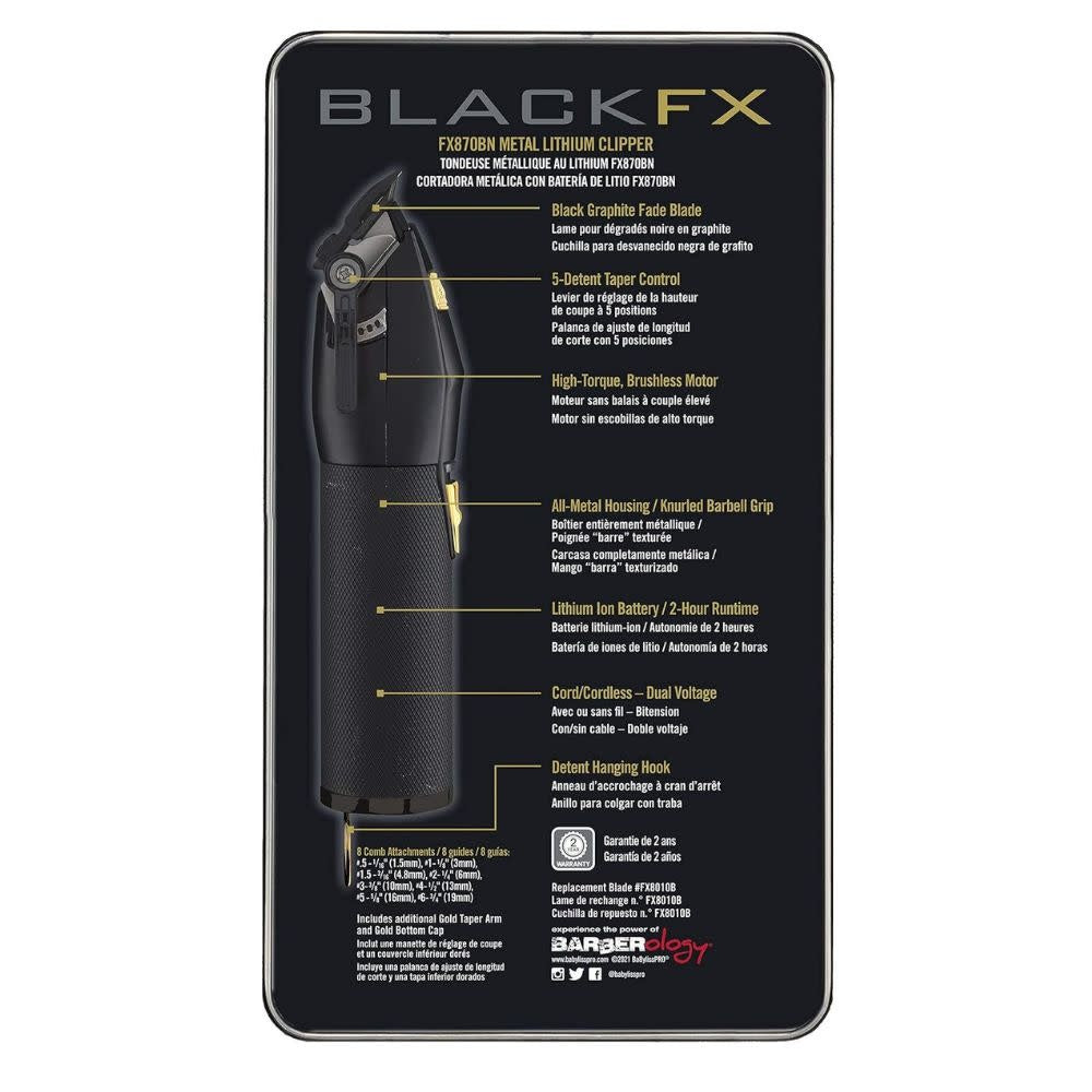 FX870BN BlackFX Metal Lithium Clipper - Black