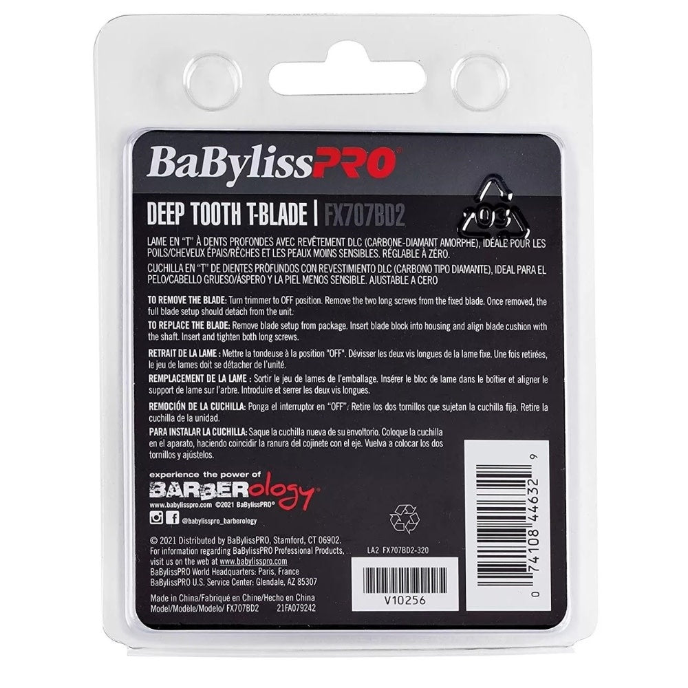 Replacement Blade for FX787 Trimmer, FX707BD2 DLC Deep Tooth T-Blade - Black