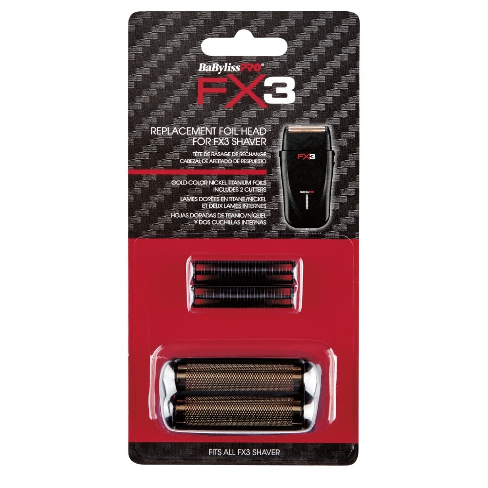 Replacement Foil Head for FX3 Shaver, FXX3RFB Nickel Titanium foils include 2 cutters - Black