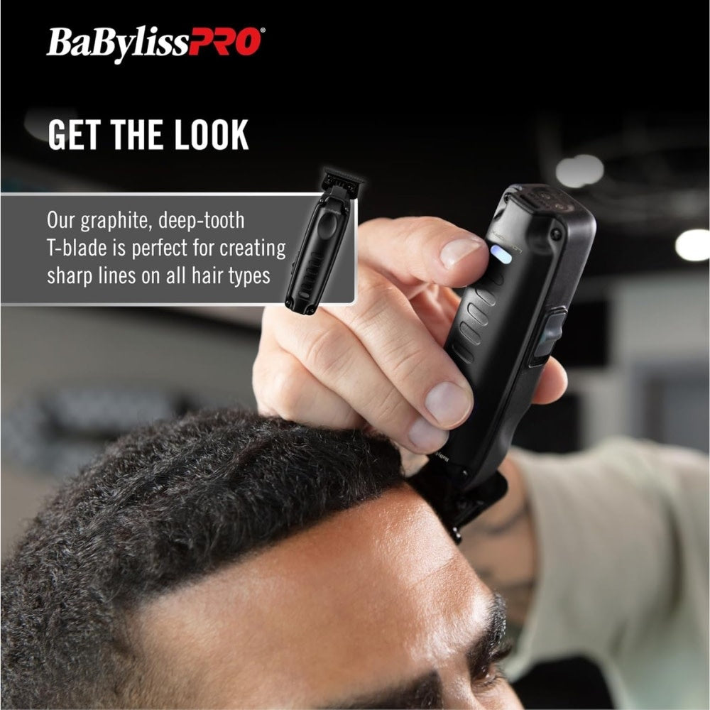 BaByliss PRO - Duo Tondeuse et tondeuse de finition haute performance Lo-PROFX Compact Series avec pile lithium-ion Édition Limité - Noir