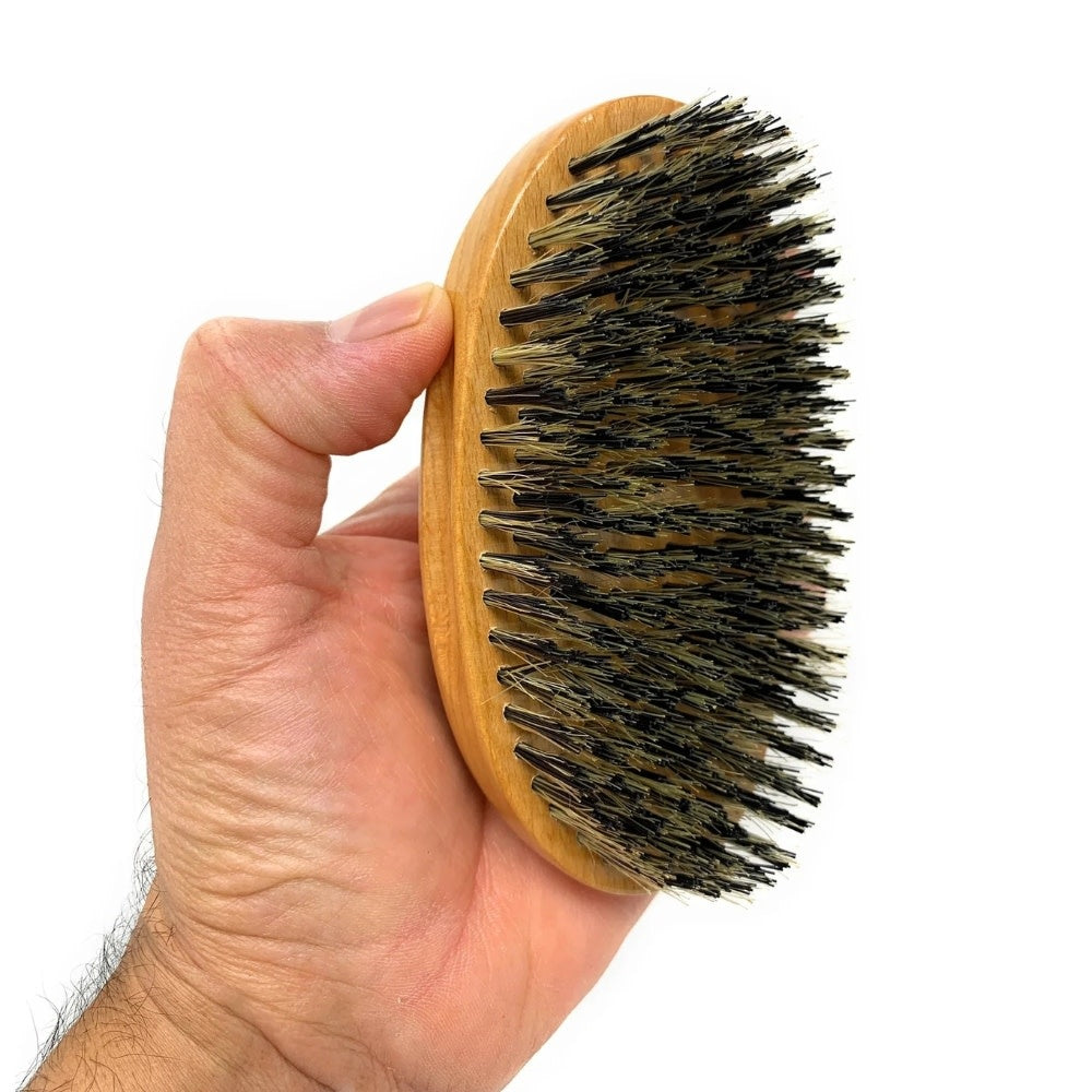 Brosse de paume ovale avec 9 rangs de poils de sanglier (120mm/ 4.72" x 55mm/2.17")