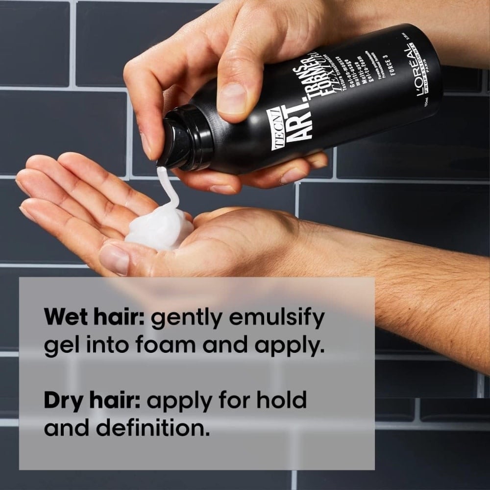 Gel-en-mousse multi-usage "Tecni.Art Transformer" - Pour tous types de cheveux (150ml/5.1oz)