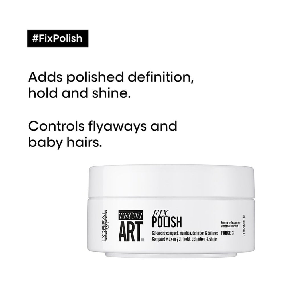 Gel-en-cire compact "TecniArt Fix Polish" - Maintien, définition et brillance (75ml/2.5oz)
