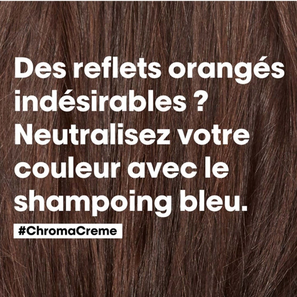 Shampoing neutralisant de reflets oranges "Chroma Crème Bleu" - Pour cheveux châtains clairs