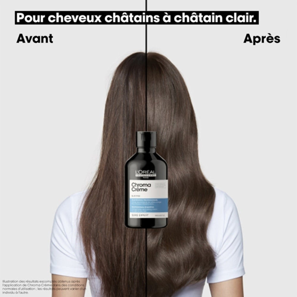 Shampoing neutralisant de reflets oranges "Chroma Crème Bleu" - Pour cheveux châtains clairs