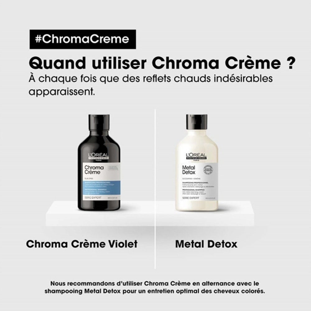 Shampoing neutralisant de reflets oranges "Chroma Crème Bleu" - Pour cheveux châtains clairs