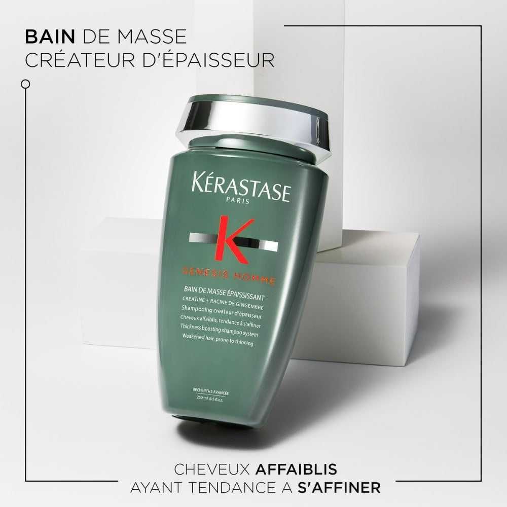 Shampoing booster d'épaisseur Bain de Masse Épaississant Genesis Homme - Pour cheveux affaiblis, tendance à s'affiner