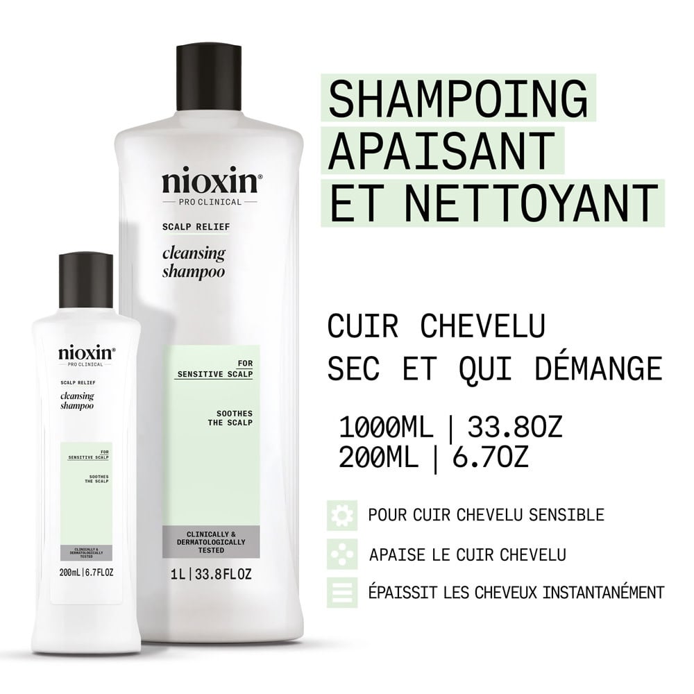 NIOXIN - Shampoing apaisant et nettoyant du cuir chevelu - Pour cuir chevelu sensible