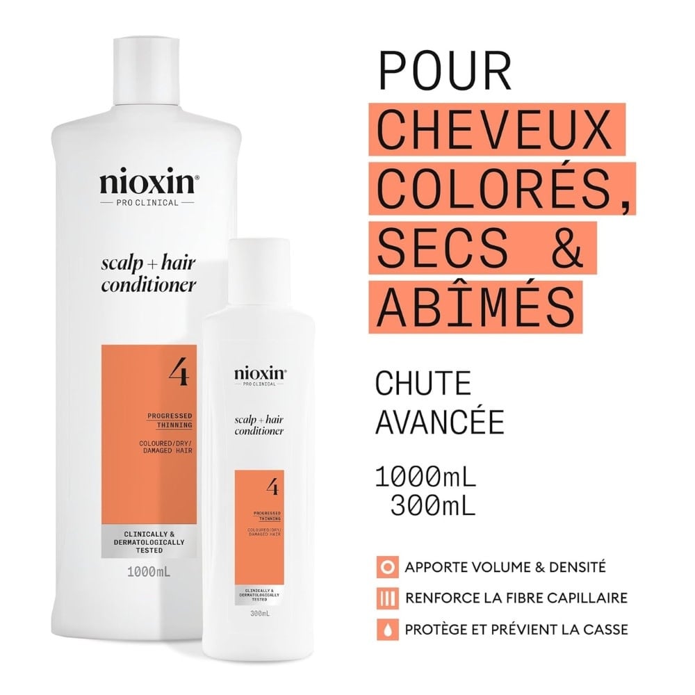 NIOXIN - Revitalisant cheveux + cuir chevelu Système 4 - Pour cheveux colorés avec chute avancée