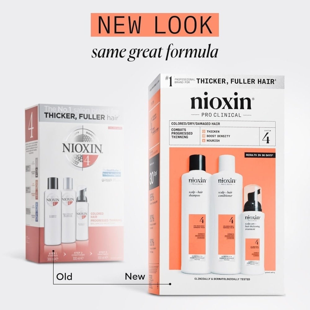 Trio shampoing, revitalisant et traitement sans rinçage cheveux + cuir chevelu Système 4 - Pour cheveux colorés avec chute avancée (2x 300ml/10.1oz, 100ml/3.38oz)