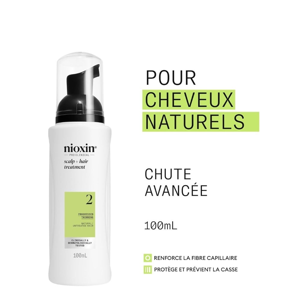 NIOXIN - Traitement épaississant sans rinçage cheveux + cuir chevelu Système 2 - Pour cheveux naturels avec chute avancée