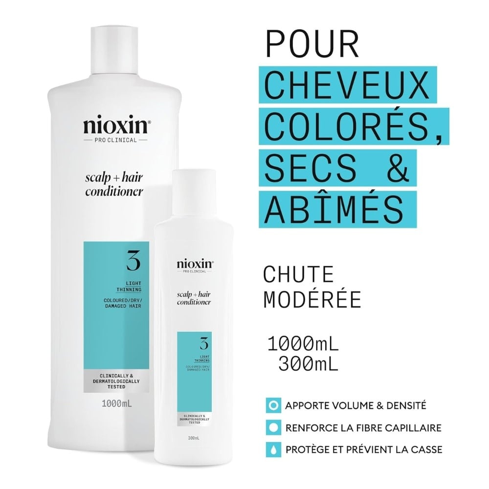 NIOXIN - Revitalisant cheveux + cuir chevelu Système 3 - Pour cheveux colorés avec chute modérée