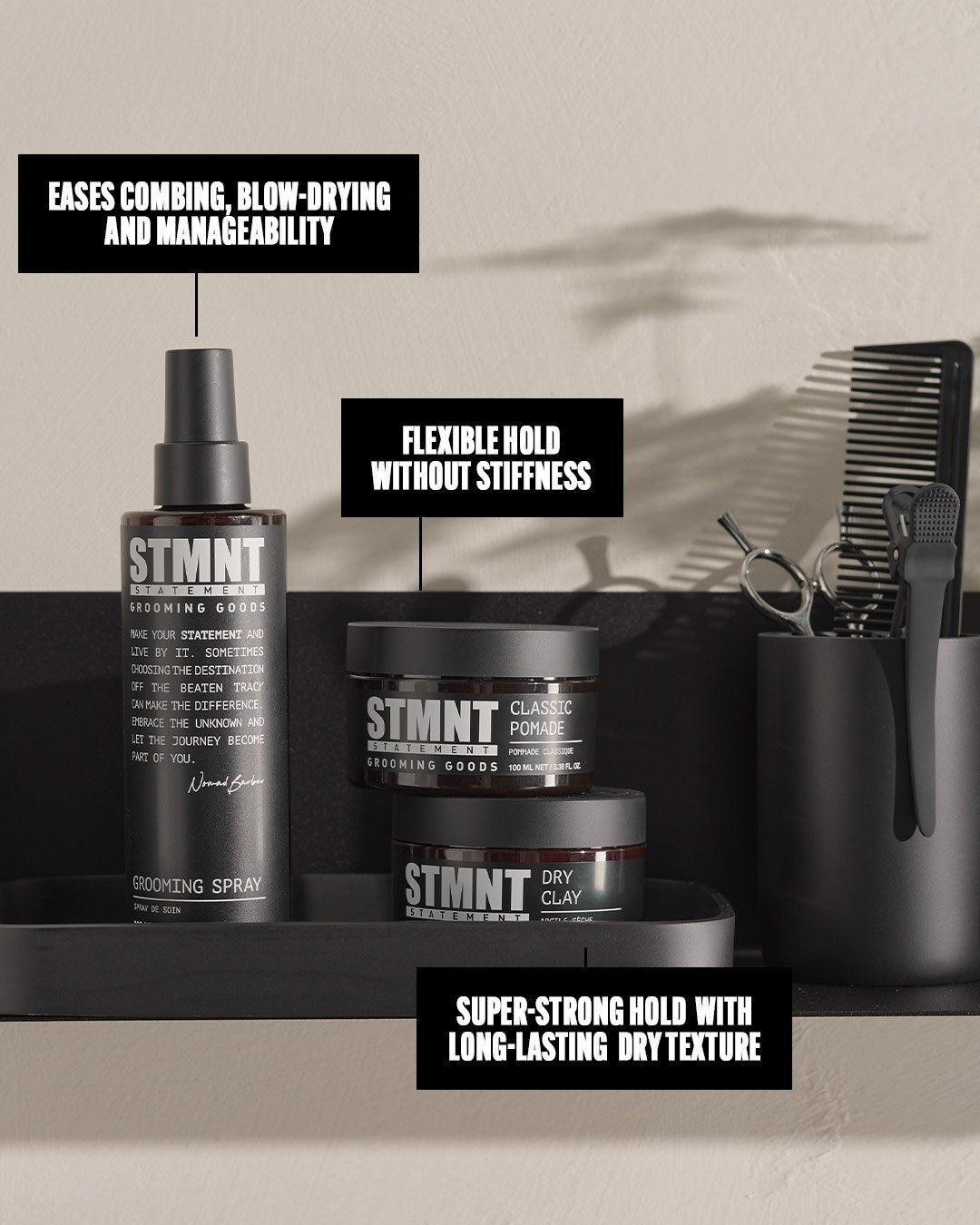 STMNT Grooming Goods - Pommade classique "Classic Pomade" - Tenue forte, brillance naturel