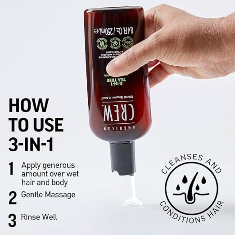 Shampoing, revitalisant & gel pour le corp 3 en 1 Tea Tree