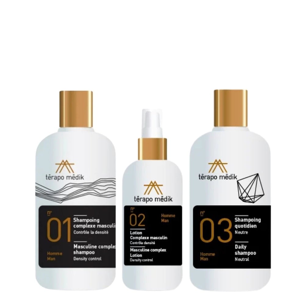Trio densité "Density Trio" avec shampoing complexe N.01, shampoing quotidien N.03 et la Lotion N.02 (2x 250ml/8.5oz, 100ml/3.4oz)