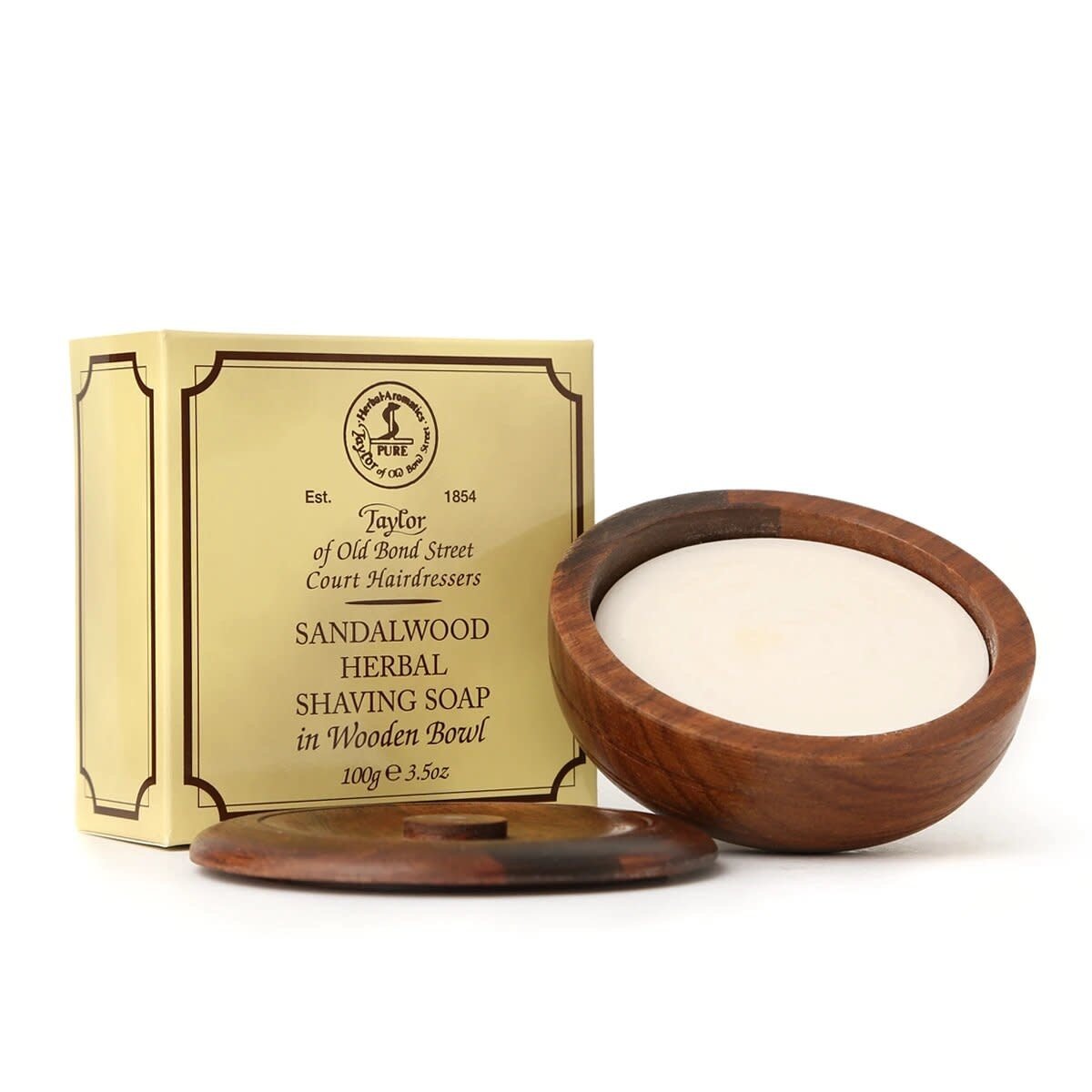 Savon à raser dans un bol en bois - Bois de santal (100g/3.5oz)