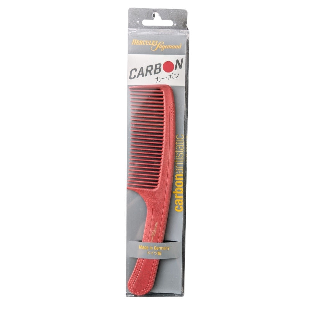 Carbon 11 Antistatic Wide-Tooth Handle Comb (225mm/8.85") - Red