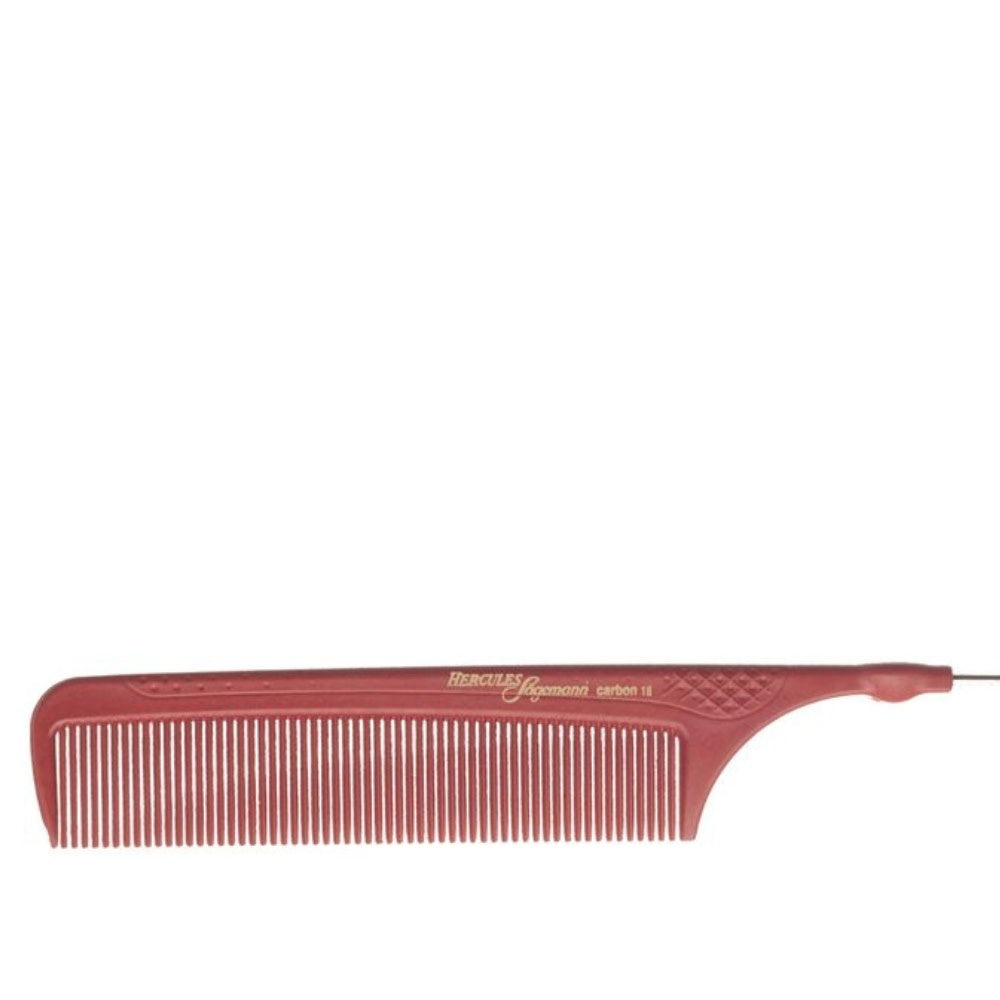 Carbon 18 Antistatique Metal Tail Comb (223mm/8.75") - Red