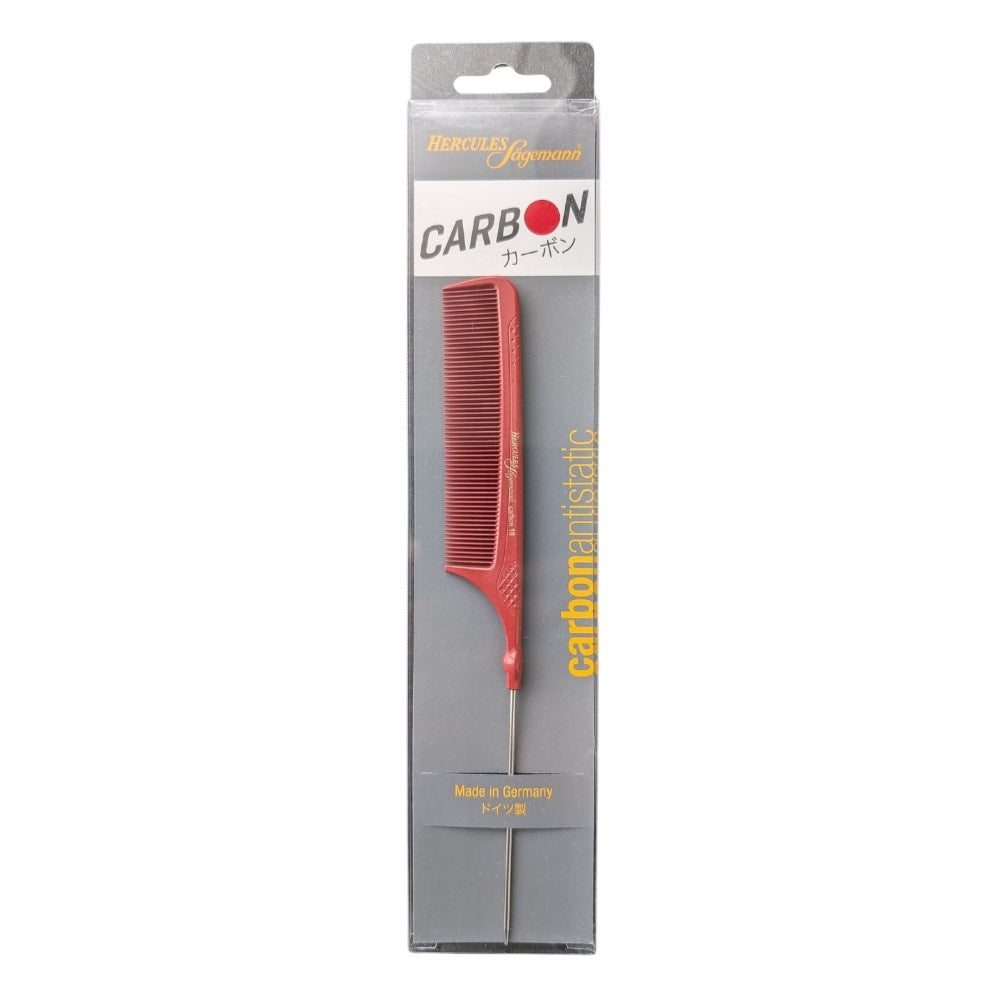 Carbon 18 Antistatique Metal Tail Comb (223mm/8.75") - Red