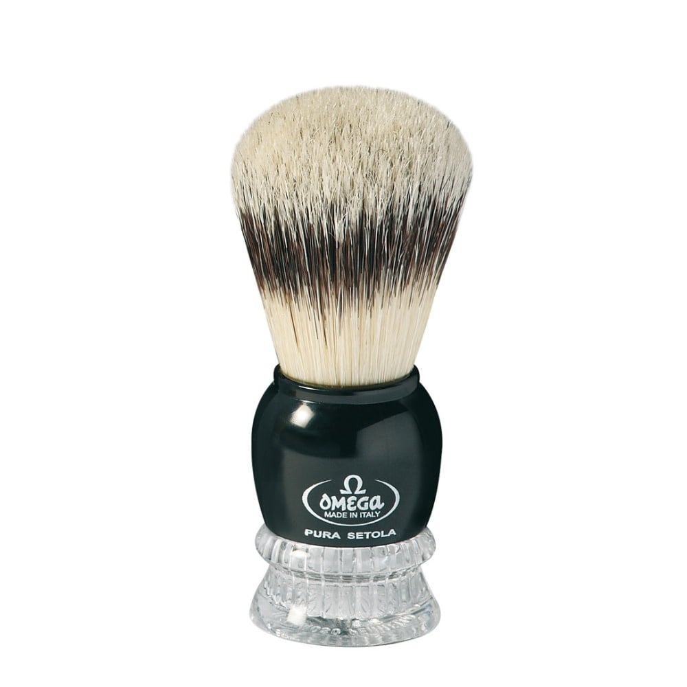 Blaireau "Pure Boar Bristle" #10275 Pure poils de sanglier et manche en ABS noir et transparent - Petit (20mm/0.79")