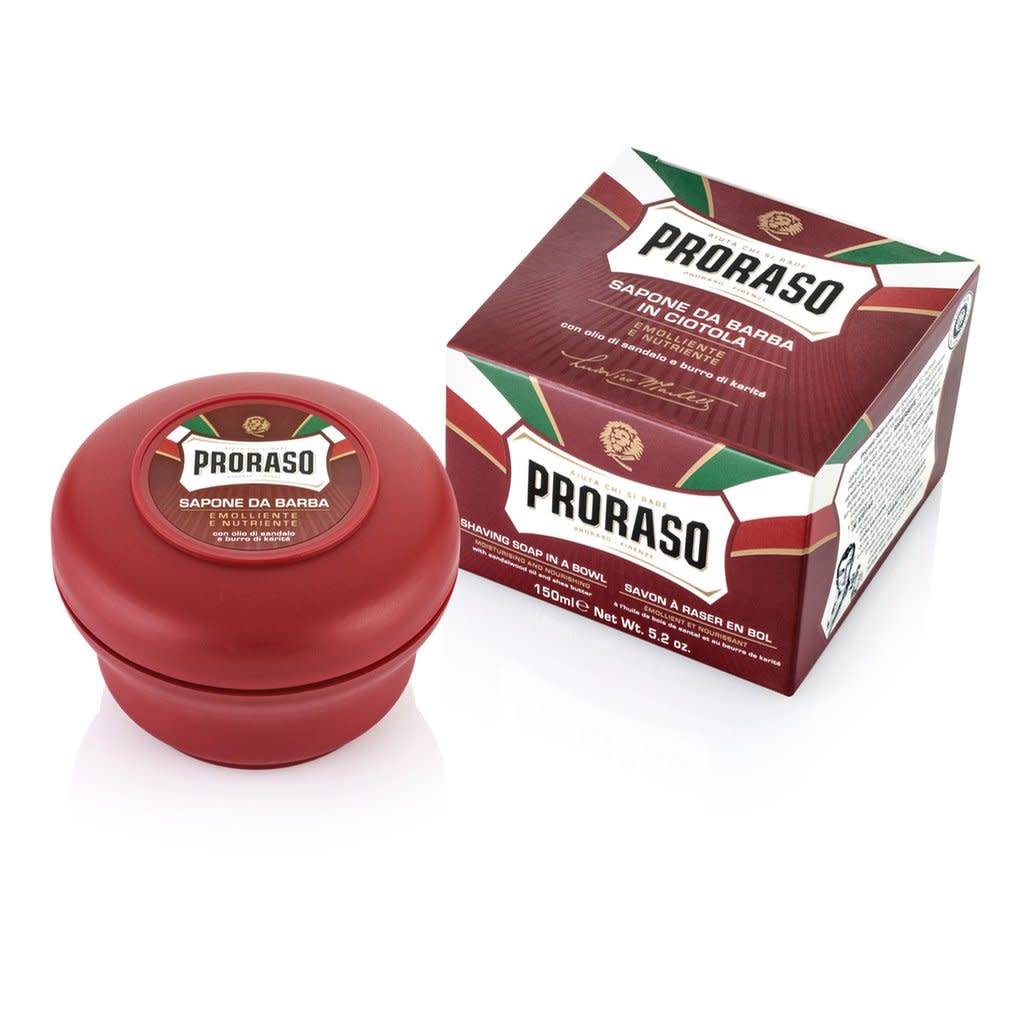 Savon à raser en Bol à l'huile de bois de santal et au beurre de karité - Pour barbes fortes (150ml/5.2oz)