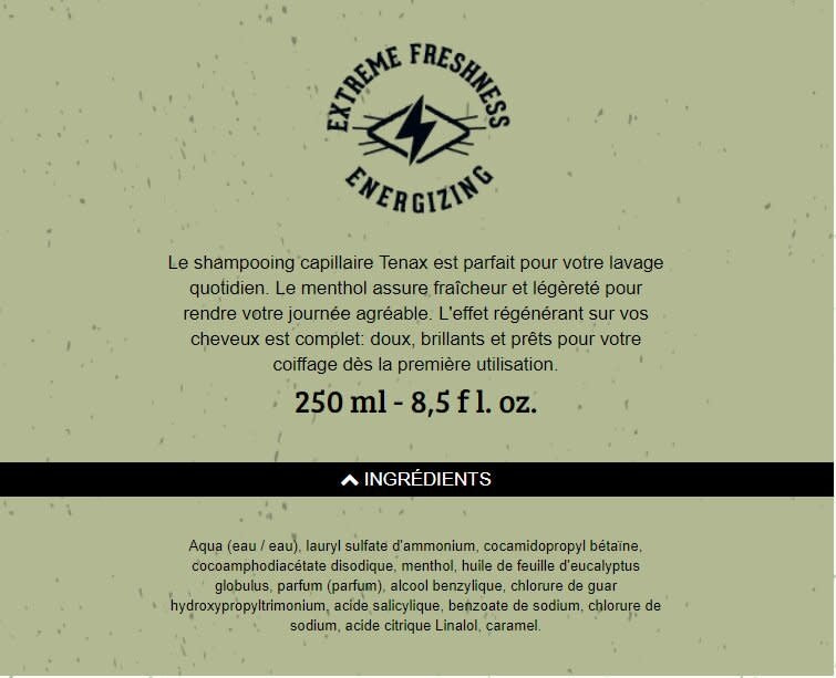 Shampooing quotidien au menthol "Extreme Freshness" (250ml/8.4oz)
