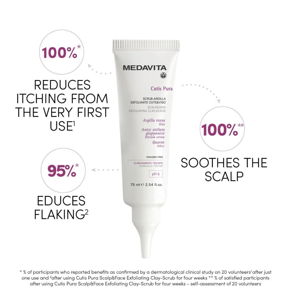 Gommage exfoliant à l'argile "Cutis Pura" - Pour cuir chevelu et visage (75ml/2.54oz)