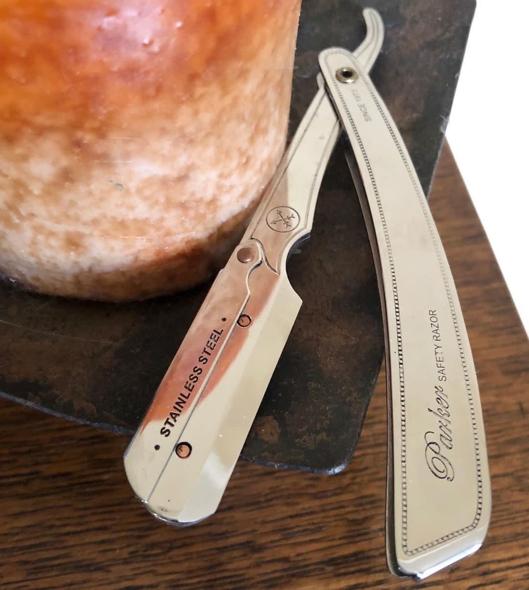 SRX Straight blade barber razor with clip system - Stainless Steel