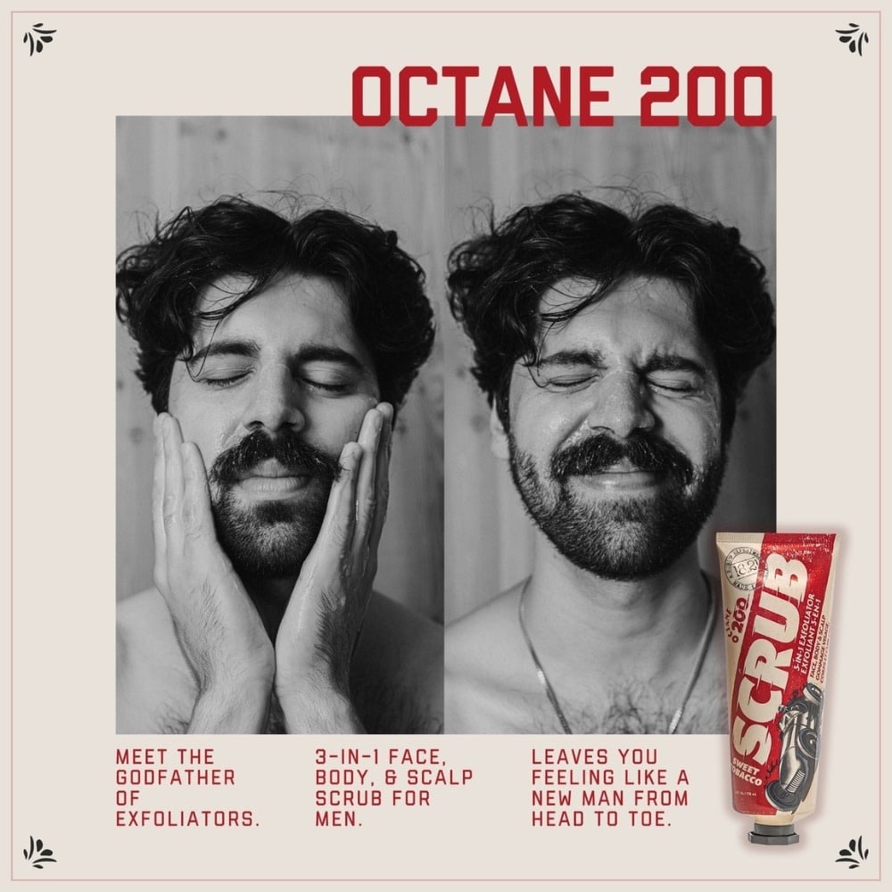 18.21 Man Made - Exfoliant 3 en 1 visage, corps et cuir chevelu "Octane 200 Sweet Tobacco"