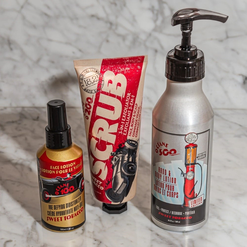 18.21 Man Made - Exfoliant 3 en 1 visage, corps et cuir chevelu "Octane 200 Sweet Tobacco"