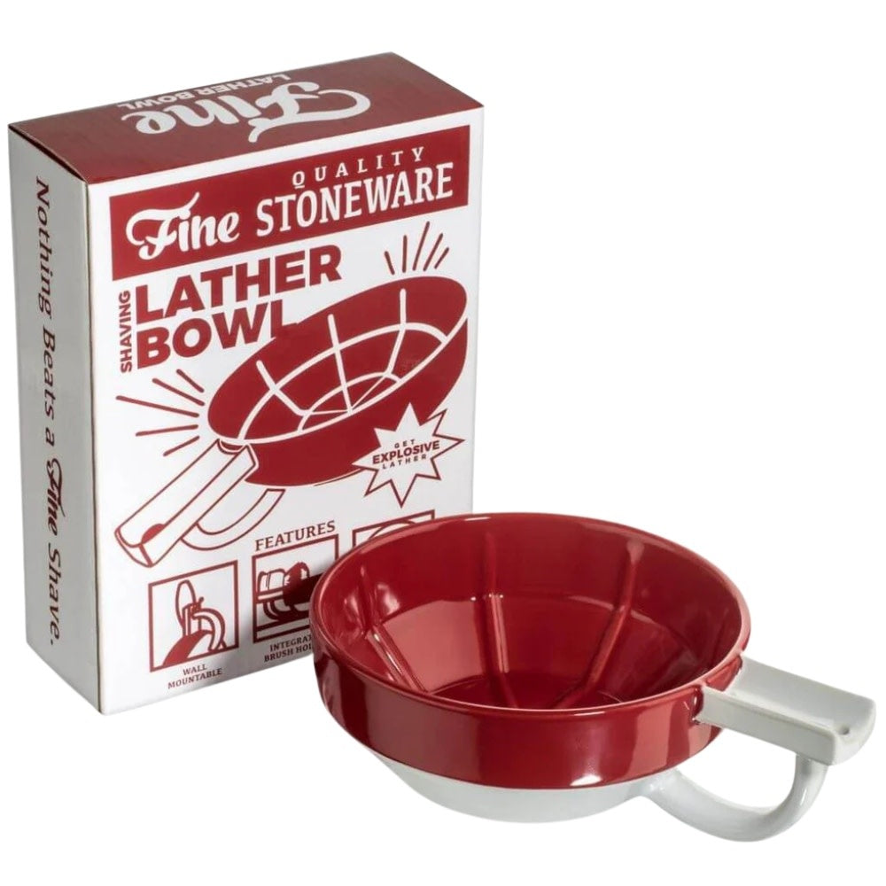 Bol à mousse de rasage "Shaving Lather Bowl" - Rouge/Blanc