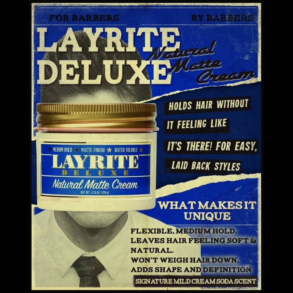 Layrite Deluxe - Crème "Natural Matte Cream" - Tenue moyenne, fini mat