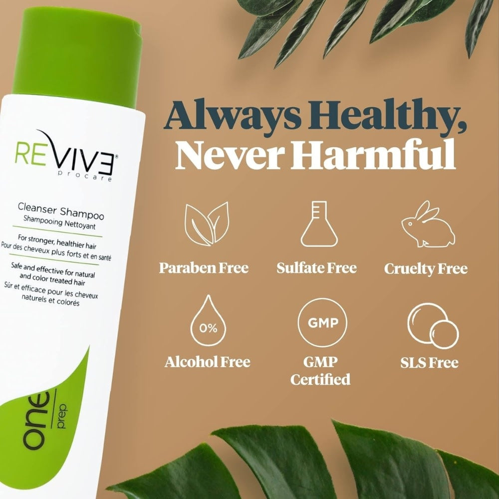 Revive Procare - Shampoing nettoyant "Prep" favorise une croissance saine des cheveux - Pour tous types de cheveux clairsemés