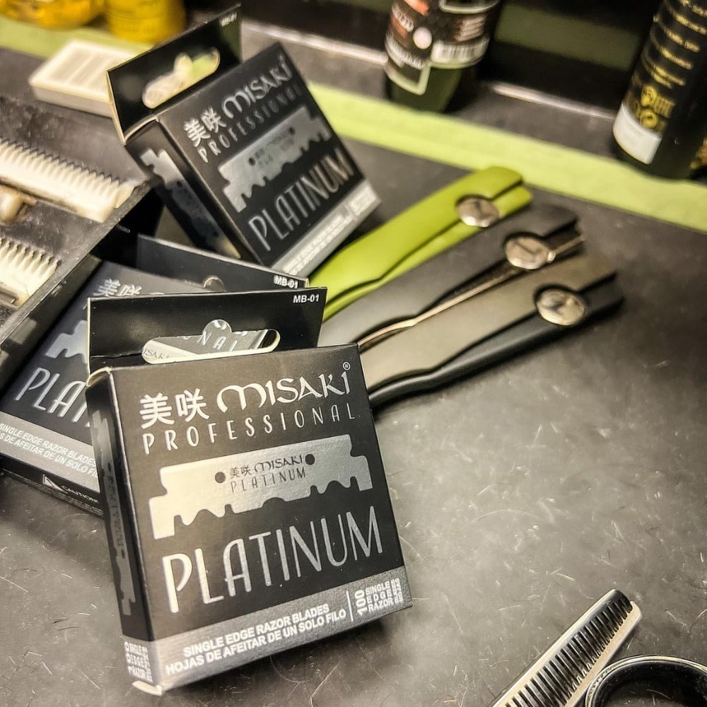 Demi-Lames "Platinum Single Edge" pour rasoir de barbier (100 Lames)