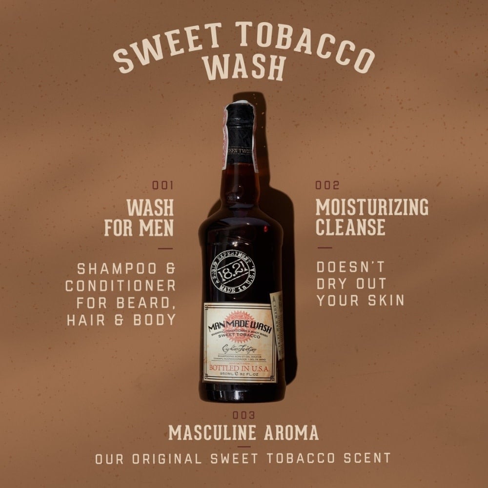Nettoyant 3 en 1 barbe, cheveux et corps "Sweet Tobacco"