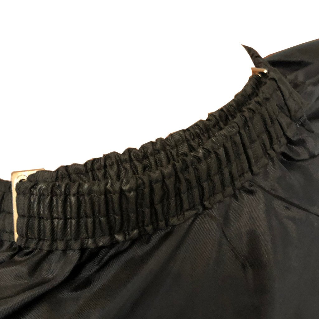 Cape de barbier "OG Script" extra longue avec crochet et cou élastique (140cm/55" x 160cm/63") - Noir