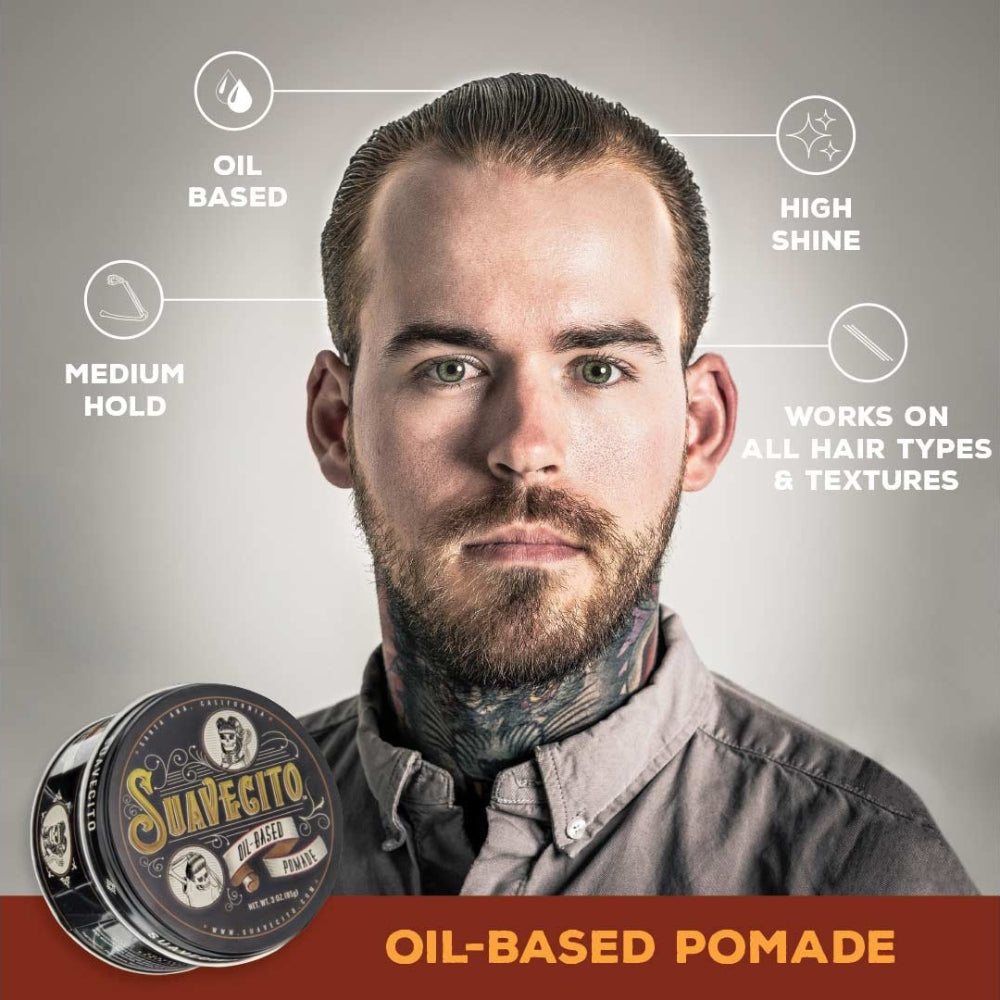Oil-Based Pomade - Medium Hold and Shine (85g/3.0oz)
