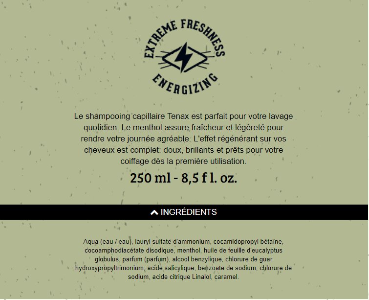 Shampooing quotidien au menthol "Extreme Freshness" (250ml/8.4oz)