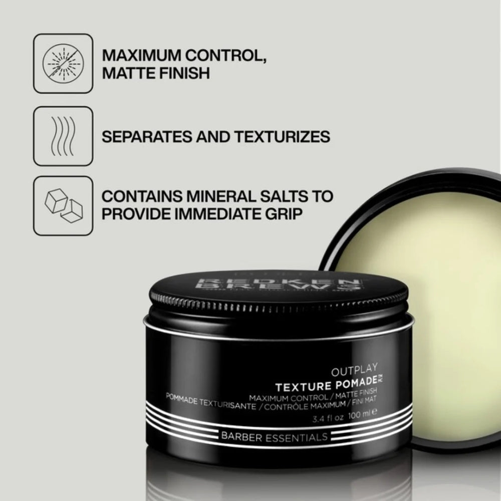 RedKen Brews - Pommade texturisant "Outplay" - Tenue maximal, fini mat (100ml/3.4oz)