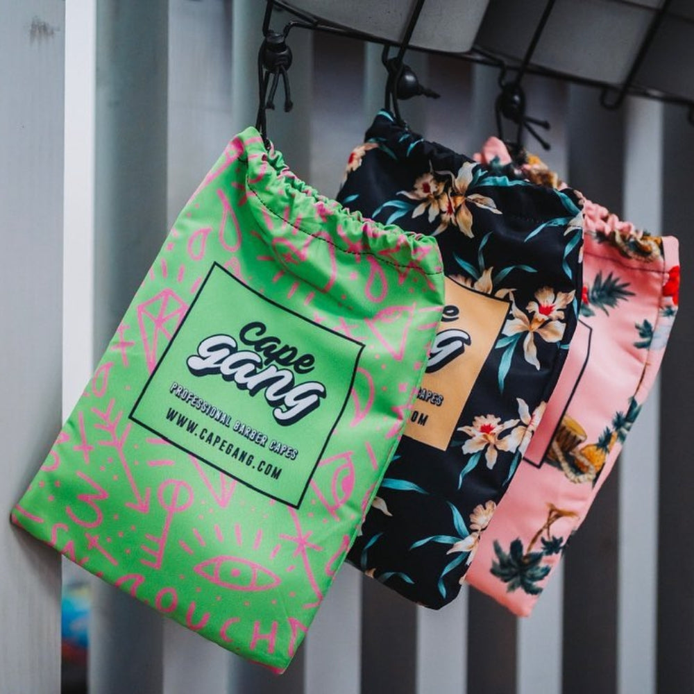 Cape Gang - Cape de barbier "Green Prison Style" col en lycra extensible et fermetures à boutons-pression (140cm/55" x 160cm/63") - Vert