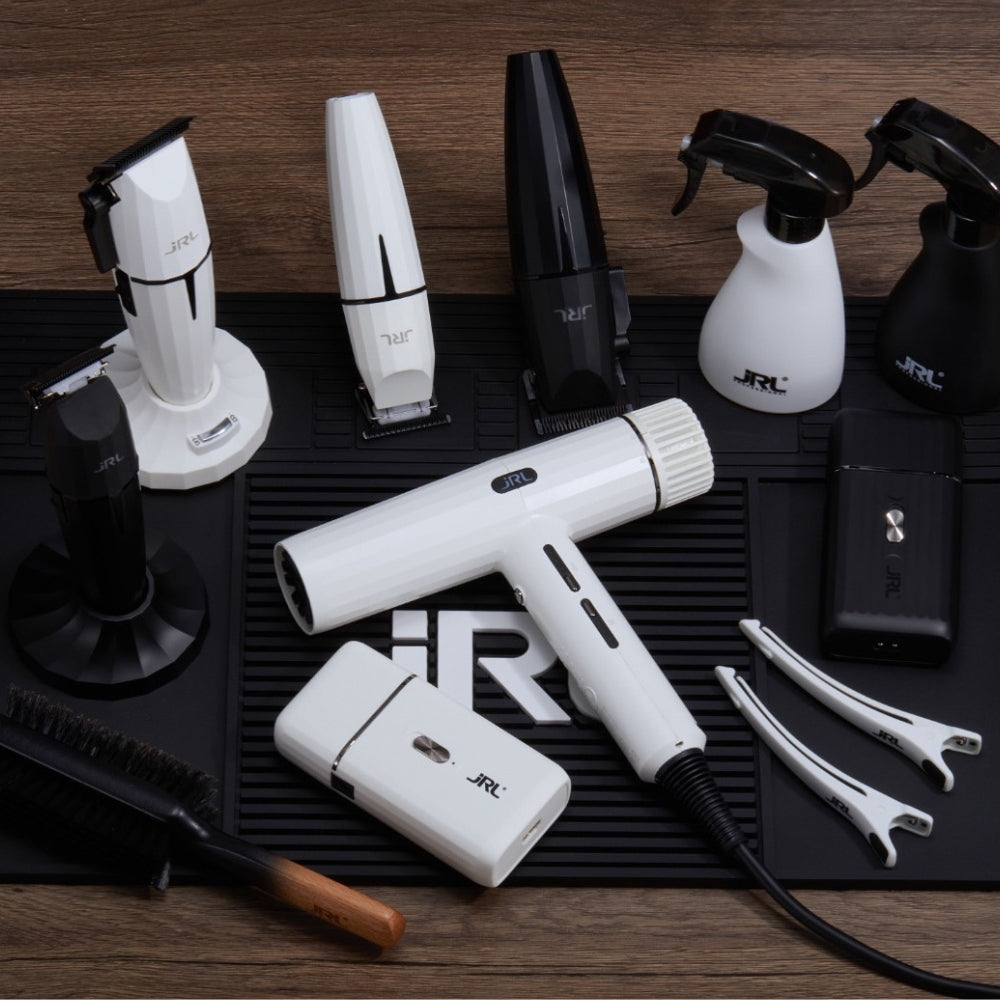 JRL Professional - Trio Tondeuse "2020C-B", tondeuse de finition "2020T-B" et le rasoir "SH2301" sans fil avec pile lithium-ion "Ghost Collection #2" - Ghost